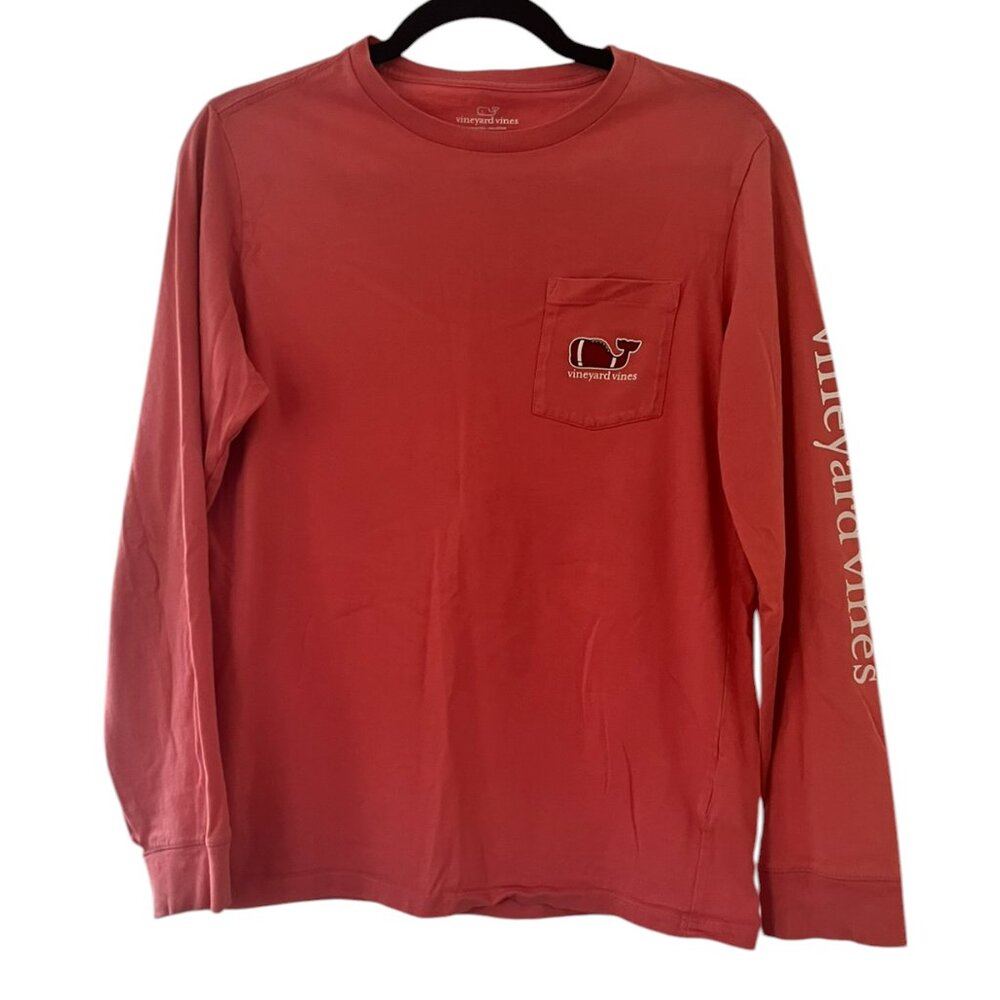 Kid's Vineyard Vines Football‎ One Pocket Long Sleeve T-Shirt Size 14 Large - Picture 2 of 3